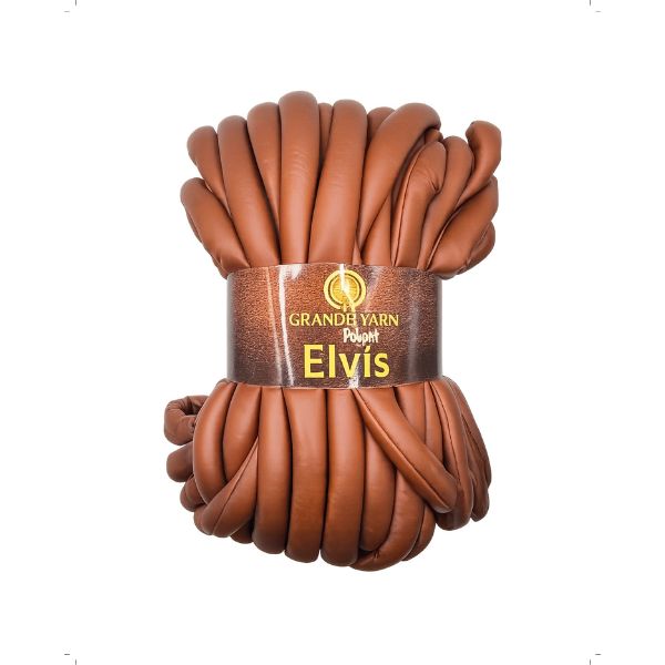 Grande Yarn Polypuff Elvis – XL Νήμα για Πλέξιμο με τα Χέρια (Leather-Look Finish) – 700g